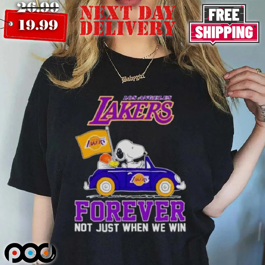 Snoopy And Woodstock Los Angeles Lakers Basketball Forever Fan Not Just When Win Shirt