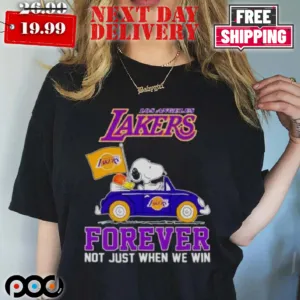 Snoopy And Woodstock Los Angeles Lakers Basketball Forever Fan Not Just When Win Shirt