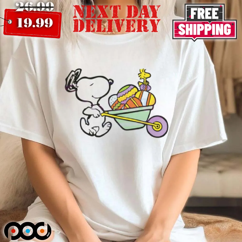Snoopy Easter Wagon Woodstock shirt