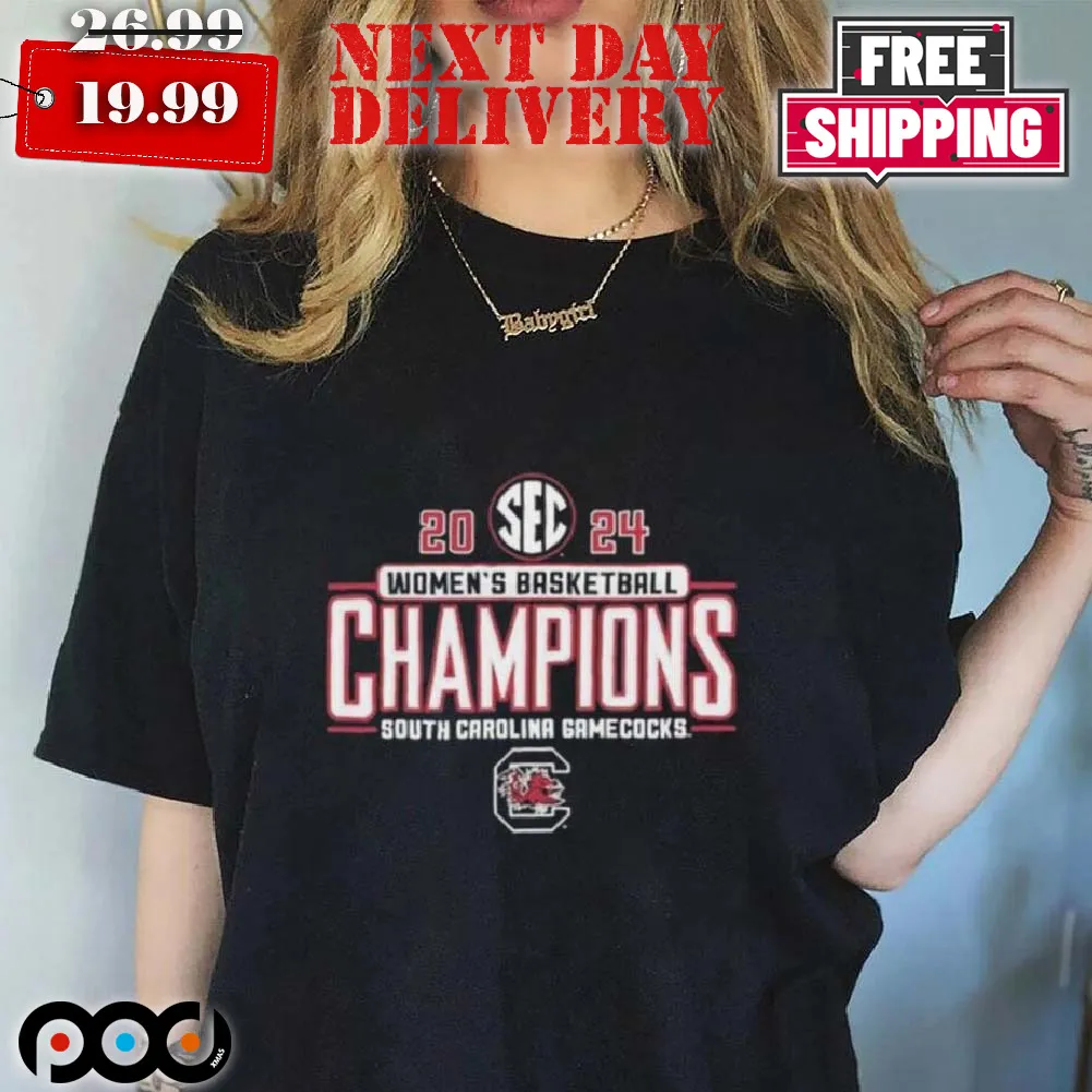 South Carolina Gamecocks 2024 SEC Women's Basketball Regular Season Champions Locker Room Shirt