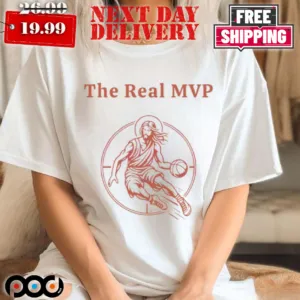The Real MVP Funny Jesus Playing Basketball shirt