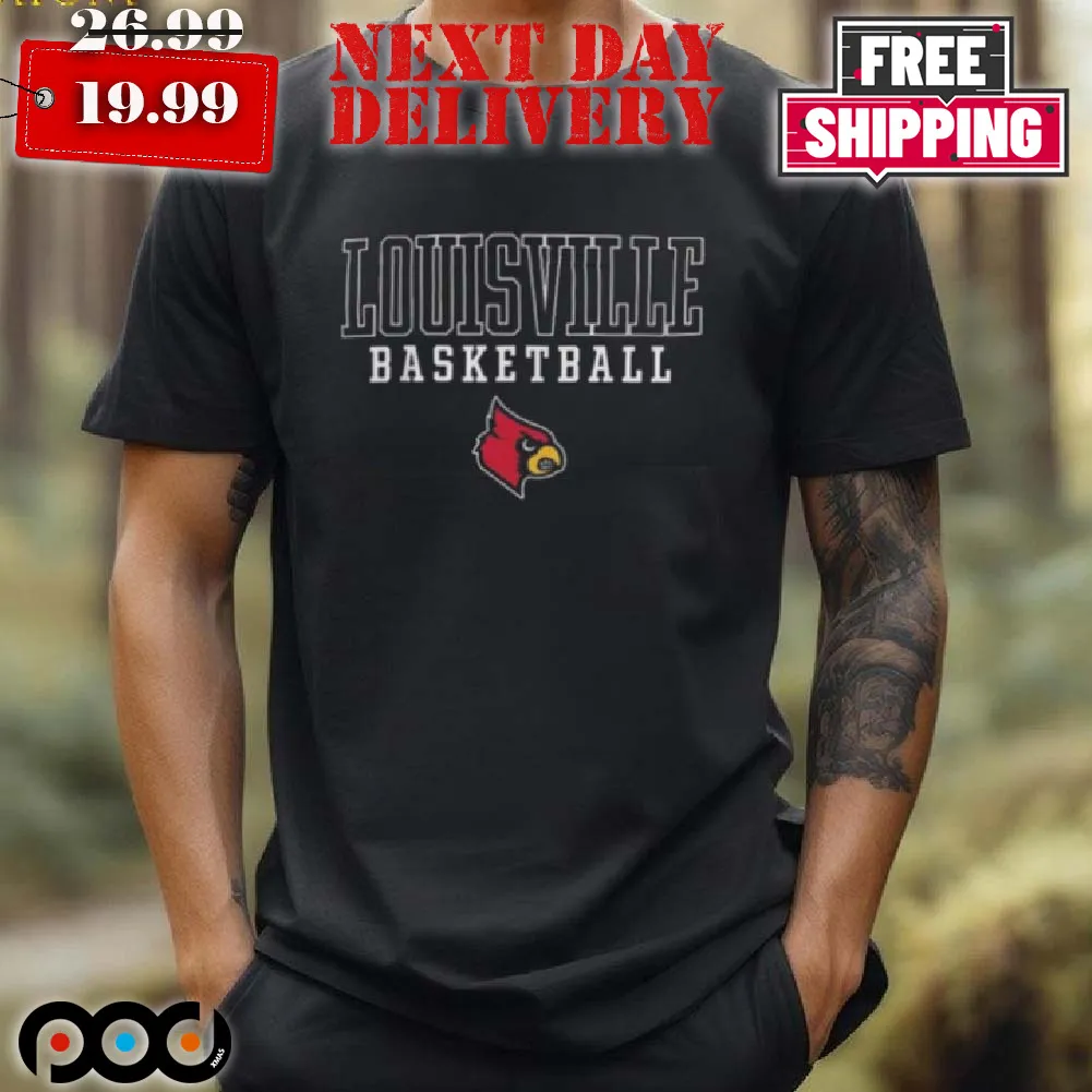 Louisville Cardinals Champion Basketball Stack Logo Shirt