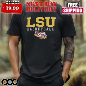 LSU Tigers Champion Basketball Stack Logo Shirt