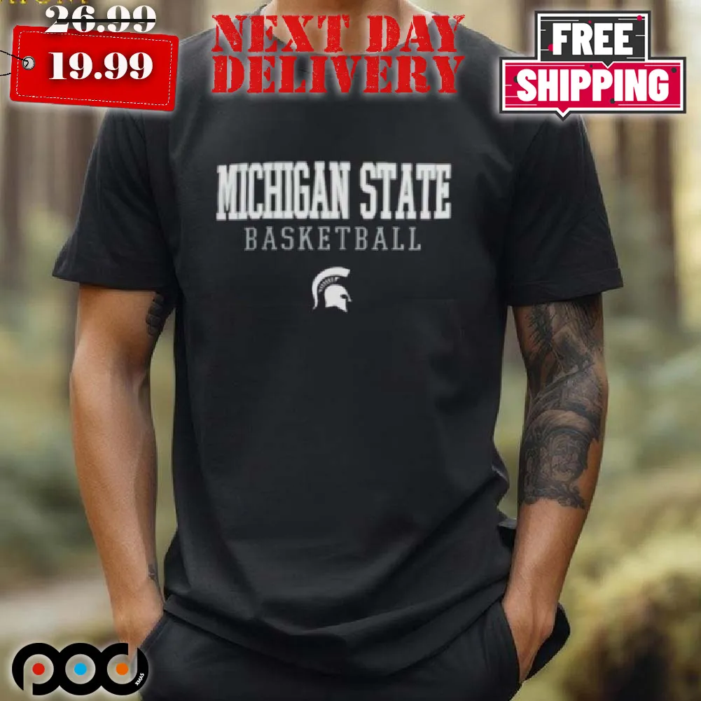 Michigan State Spartans Champion Basketball Stack Logo Shirt