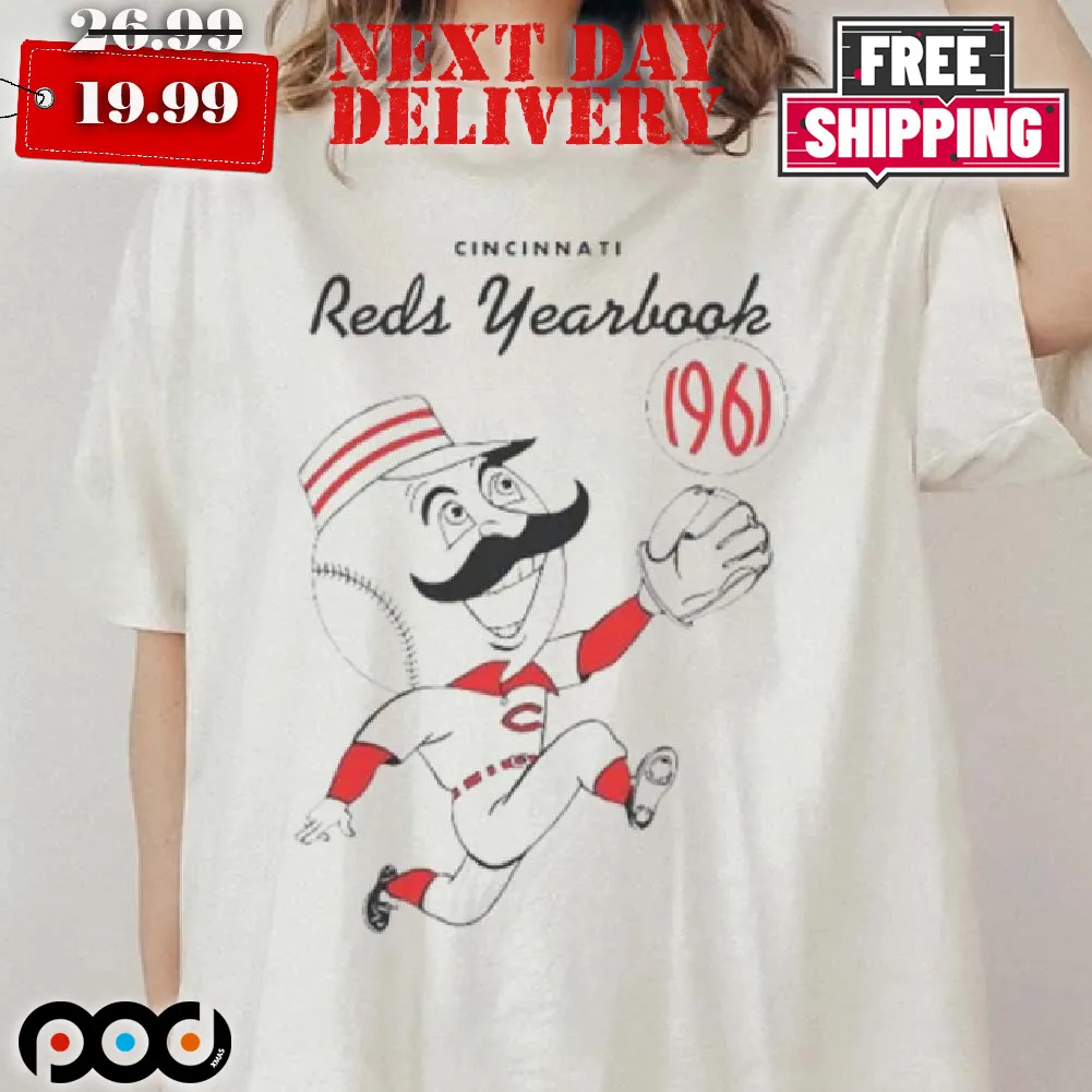 Moustache Cincinnati Reds 1961 Baseball Yearbook Shirt