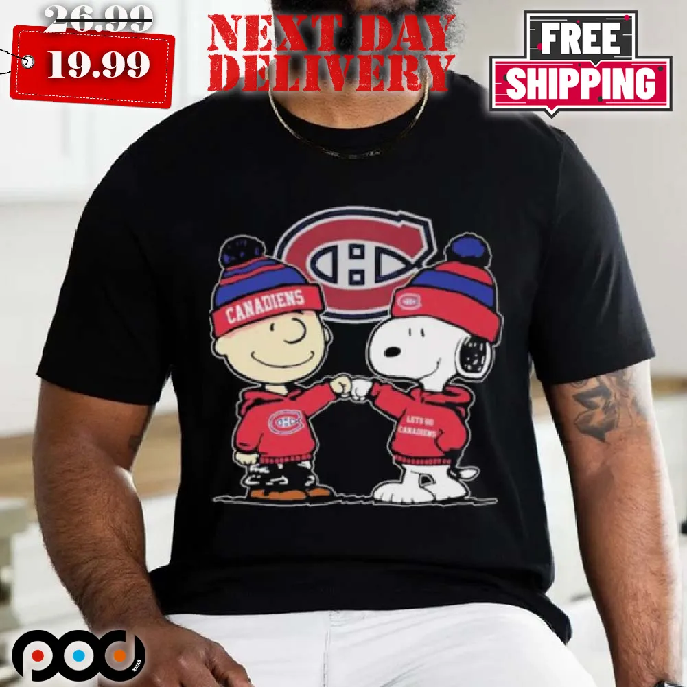 Peanuts Charlie Brown And Snoopy Friends Montreal Canadiens Hockey Shirt