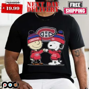 Peanuts Charlie Brown And Snoopy Friends Montreal Canadiens Hockey Shirt