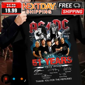 ACDC 51 Years 1973-2024 Thank You For The Memories Shirt