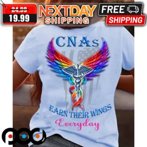Nurse Wings CNAs Earn Their Wings Everyday American Flag Shirt