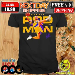Dennis Rodman Lakers Los Angeles Slam Dunk Baseketball Shirt
