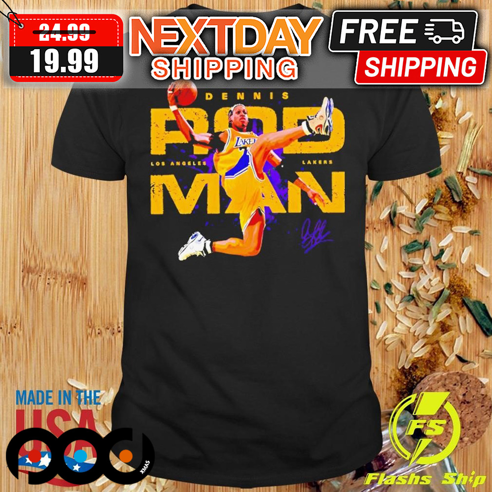 Dennis Rodman Lakers Los Angeles Slam Dunk Baseketball Shirt