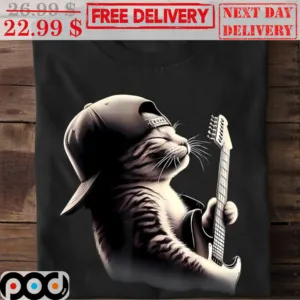 Cute Kitty Play Guitar Shirt