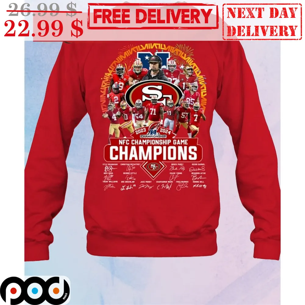 NFC Championship Game Champions 2023 2024 Signature NFL Super Bowl Shirt