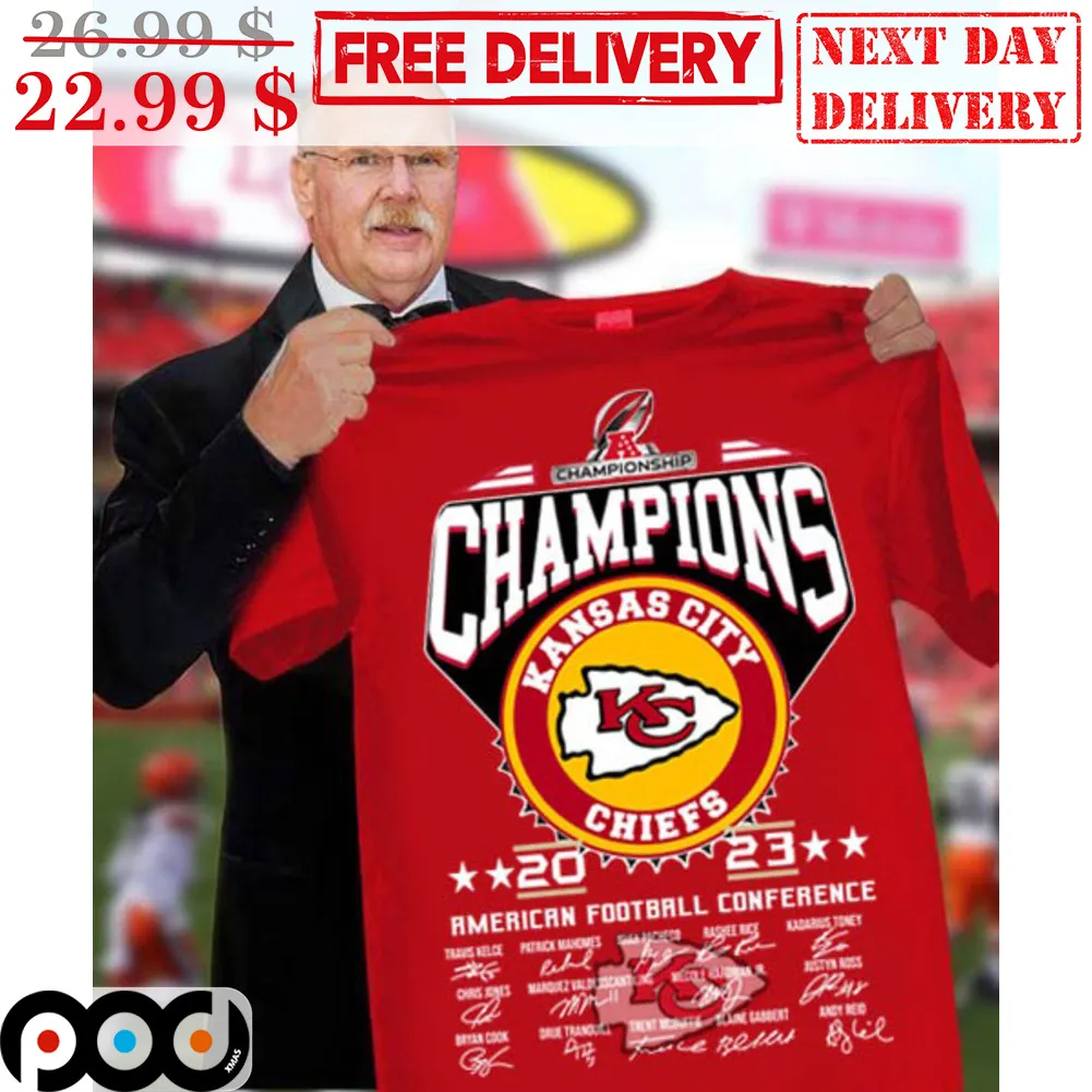 Kansas City Chiefs AFC 2023 Champions Signature Super Bowl 2024 Shirt