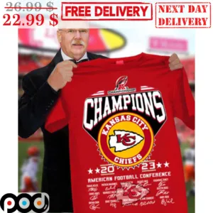 Kansas City Chiefs AFC 2023 Champions Signature Super Bowl 2024 Shirt