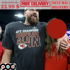 Travis Kelce AFC Champions Chiefs Are All In Kansas City Chiefs NFL Super Bowl 2024 Shirt