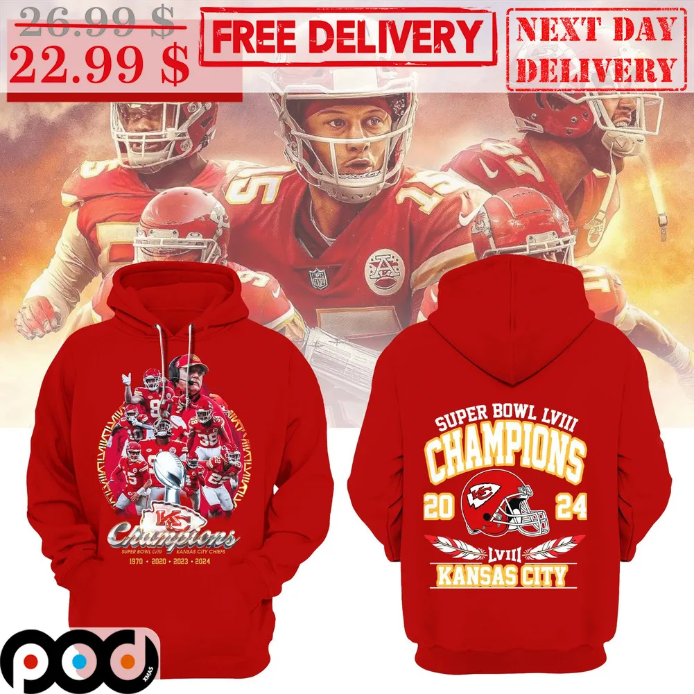 Kansas City Chiefs Super Bowl Champions 2024 LVIII Team NFL Shirt