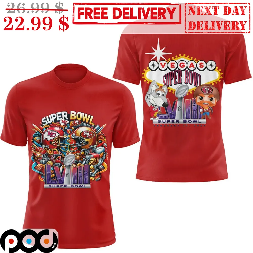 Kansas City Chiefs Vs San Francisco 49Ers Las Vegas Super Bowl 2024 Mascot Shirt