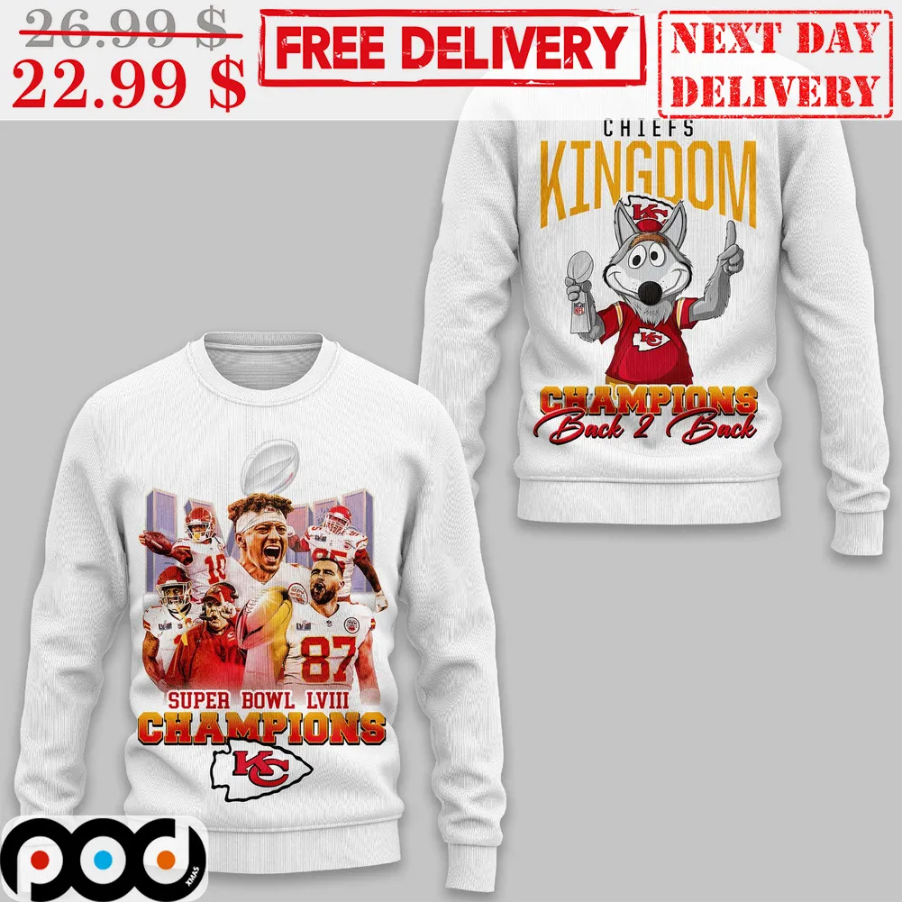 Mascot Kansas City Chiefs Super Bowl Champions Back 2 Back NFL Shirt