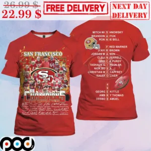 San Francisco 49ers 2024 Champions Signature Team NFL Signature Shirt