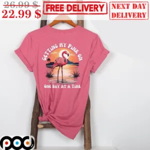 Flamingo Getting My Pink On One Day At A Time Shirt