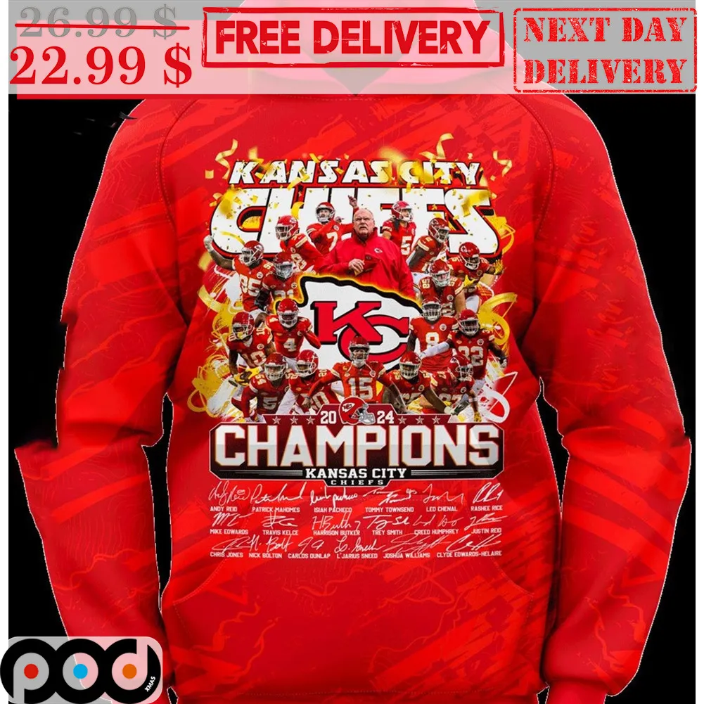 Kansas City Chiefs Champions 2024 Signature Team NFL Shirt