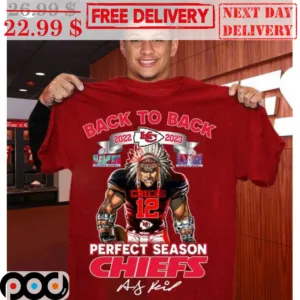 Mascot Back To Back 2023 Perfect Season Chiefs Signature Shirt