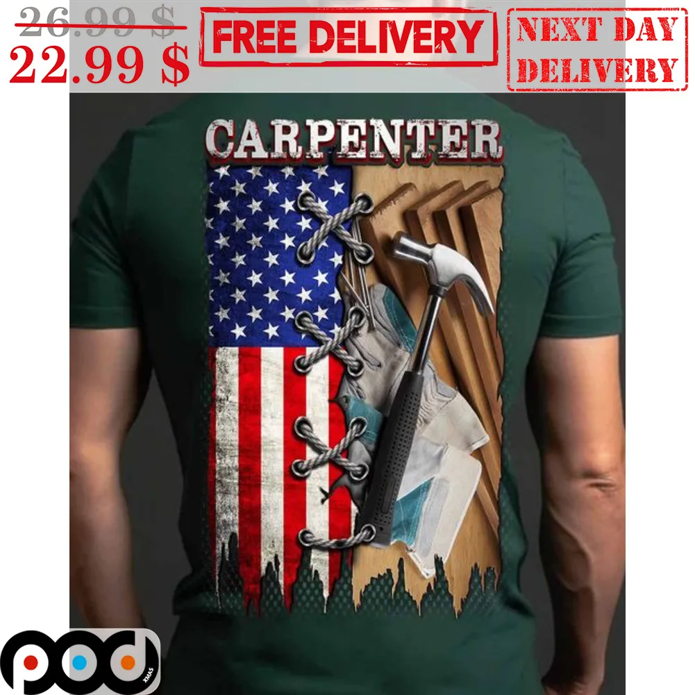 Proud Carpenter American Flag Shirt