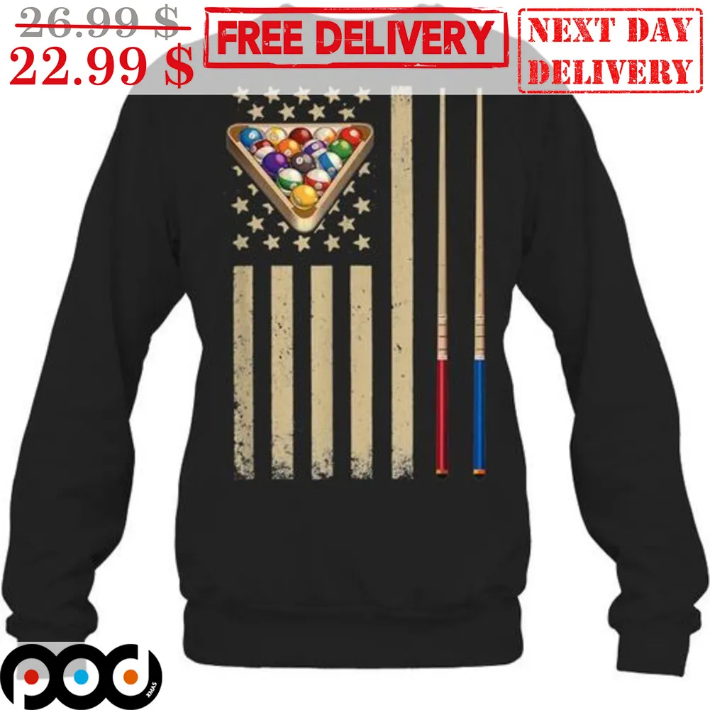 Billiard American Flag Pool Shirt