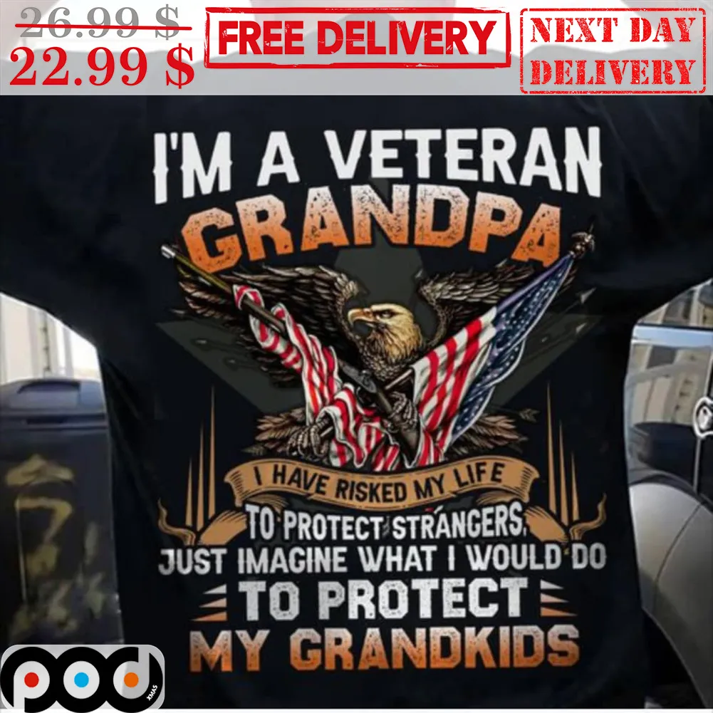 I'm A Veteran Grandpa I Have Risked My Life To Protect Strangers Just Imagine What I Would Do Shirt