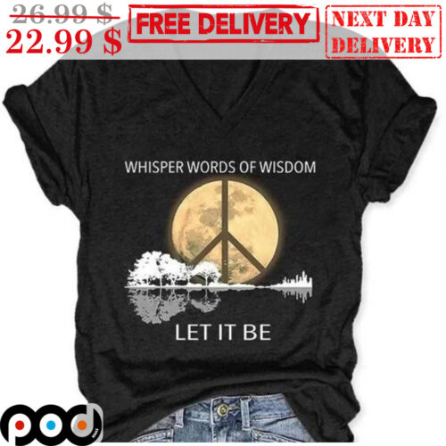 Guitar Moon Hippie Whisper Words Of Wisdom Let It Be Shirt