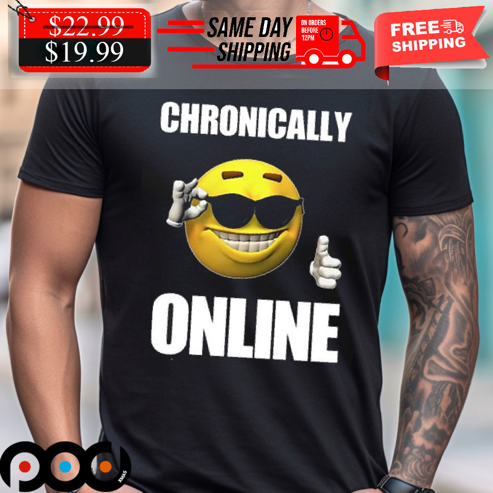 Get Chronically Online Ironic Thumbs Up Emoji Shirt For Free Shipping •  Custom Xmas Gift