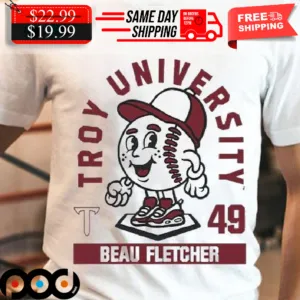 Troy NCAA Baseball Beau Fletcher 49 Shirt