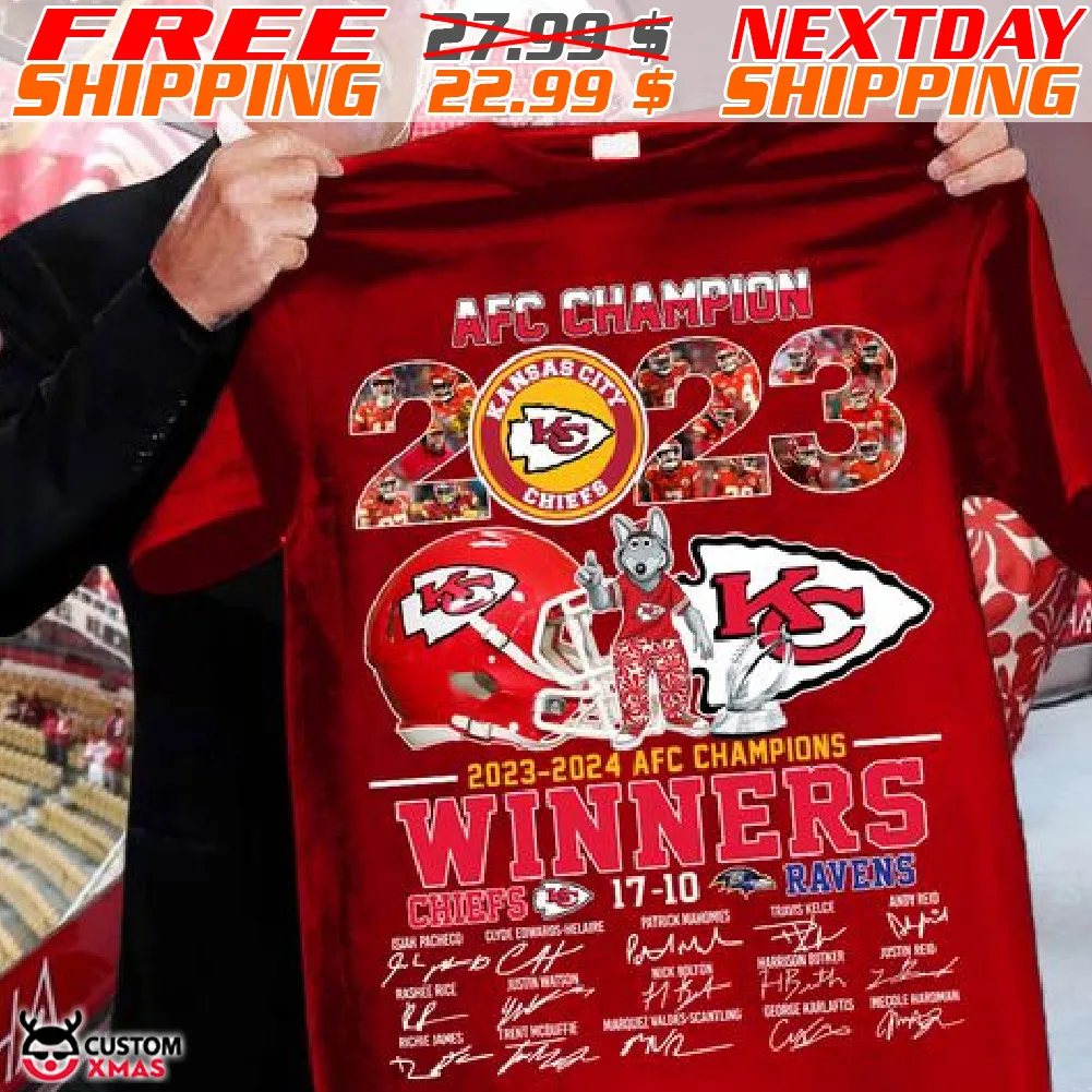 Kansas City Chiefs AFC Champion 2023 Super Wild Card Winners Kansas City Chiefs 17 – 10 Miami Dolphins Signtures Shirt