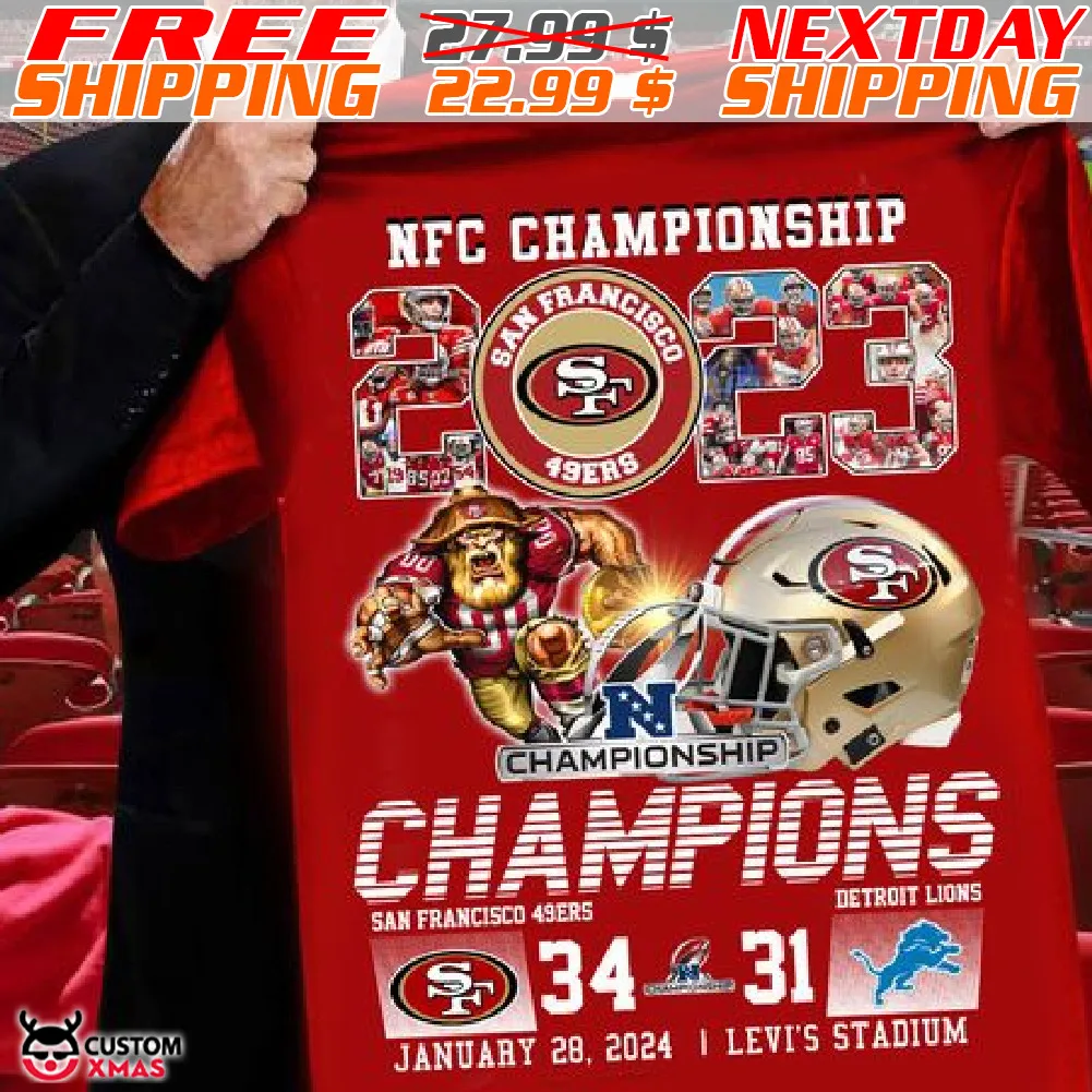NFC Championship 2023 Championship Champions San Francisco 34-32 Detroit Lions Shirt