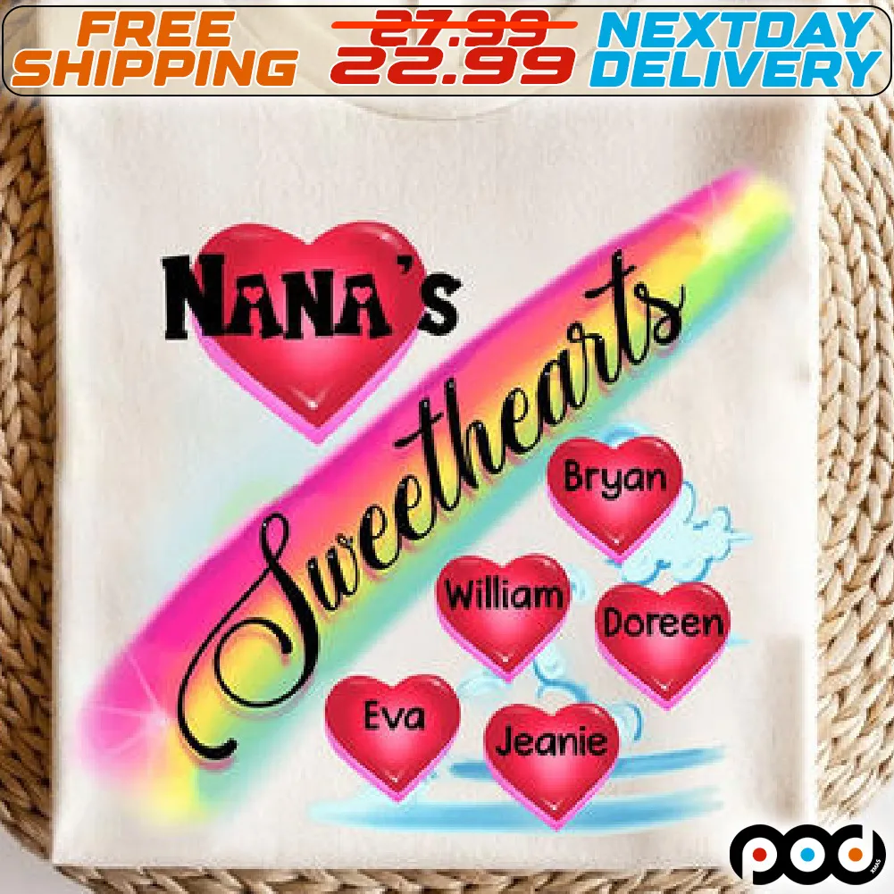 Custom Grandkids Name Heart Sweethearts Shirt