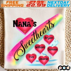 Custom Grandkids Name Heart Sweethearts Shirt