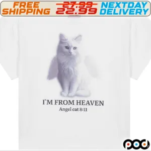 White Cat I Am Heaven Angel Cat 811 Shirt