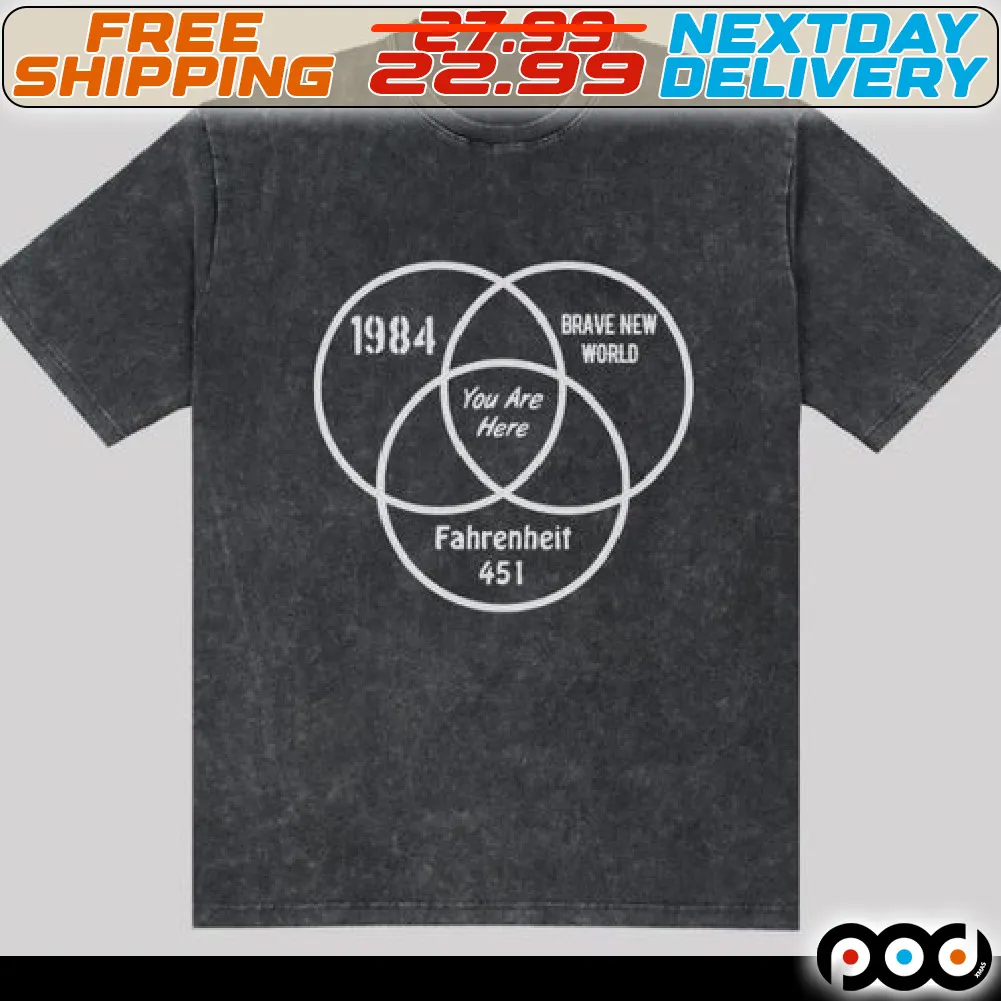 1984 Brave New World You Are Here Fahrenheit 451 Shirt