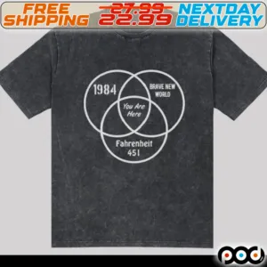 1984 Brave New World You Are Here Fahrenheit 451 Shirt