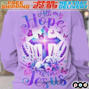 Cross Sheep Butterfly Flower All My Hope Is In Jesus Shirt