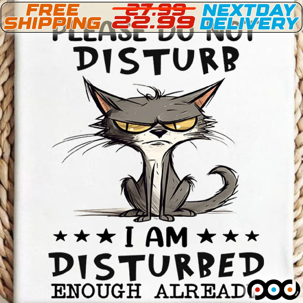 Gray Cat Please Do Not Disturb I Am Disturbed Enough Already Shirt