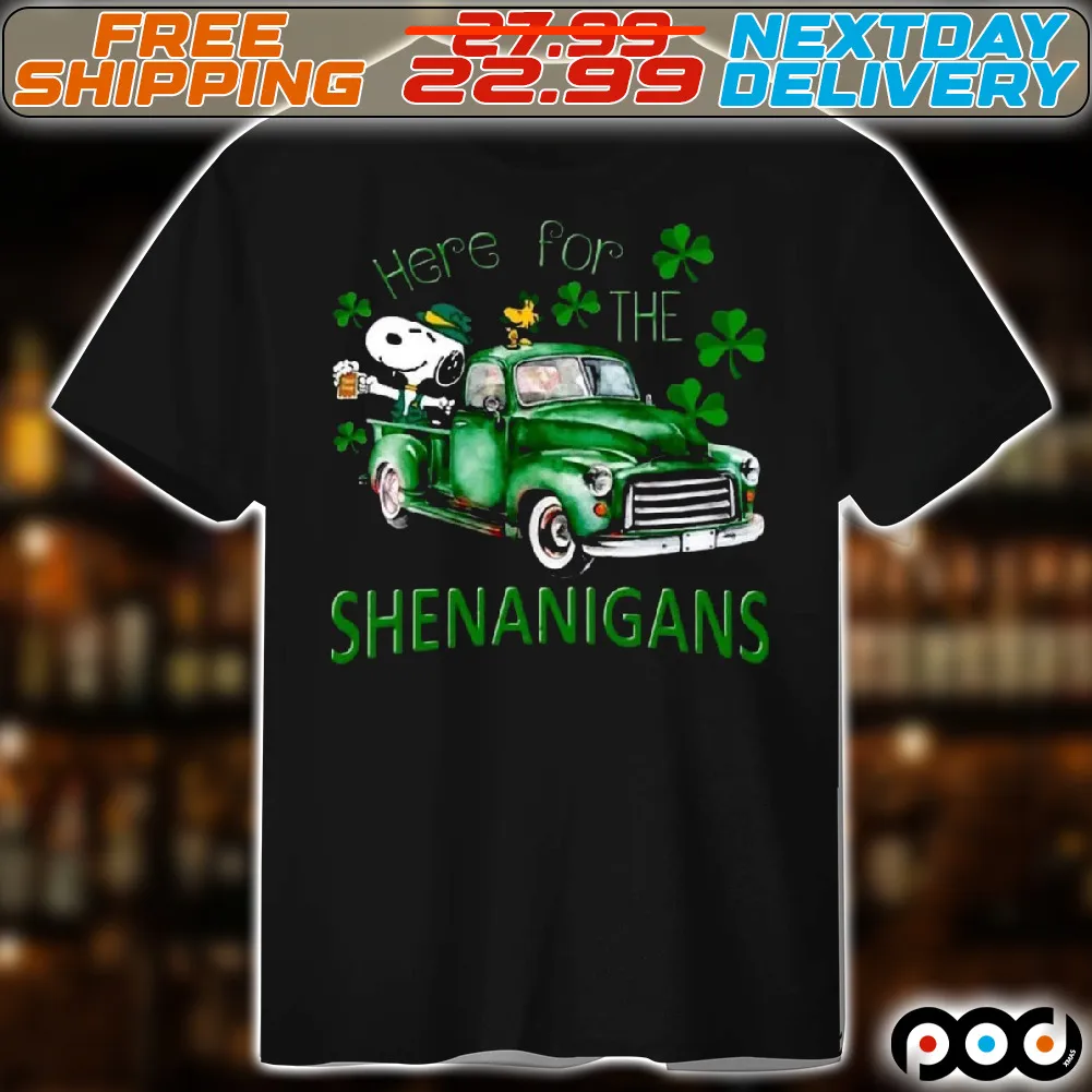 Snoopy Here For The Shenanigans St Patrick Shirt