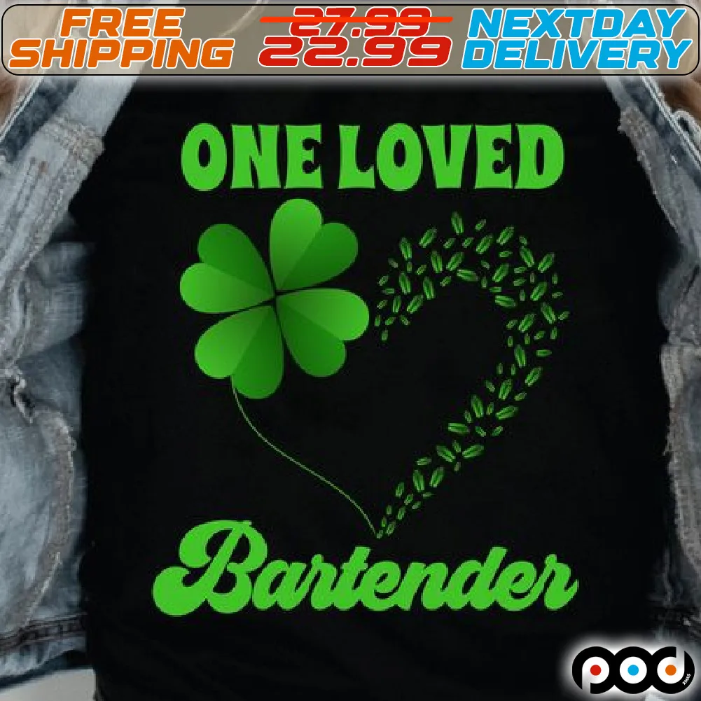 Heart Four Leaf One Loved Bartender Patrick Day Shirt