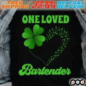Heart Four Leaf One Loved Bartender Patrick Day Shirt