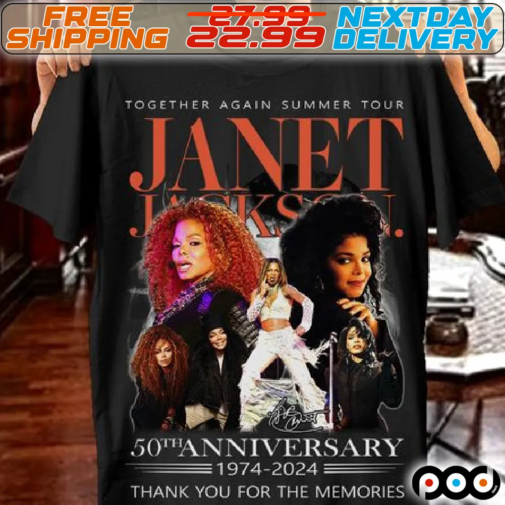 Together Again Summer Tour Janet Jackson 50th Anniversary 1974 2024 Thank You For The Memories Shirt
