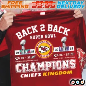 Back 2 Back Super Bowl Kansas City Chiefs 2022-2023 Champions Chiefs Kingdom Shirt