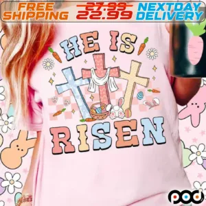 Cross He Is Risen Easter Shirt