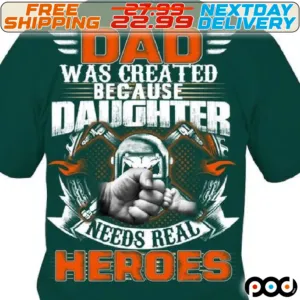Dad Was Created Daughter Needs Real Heroes Shirt