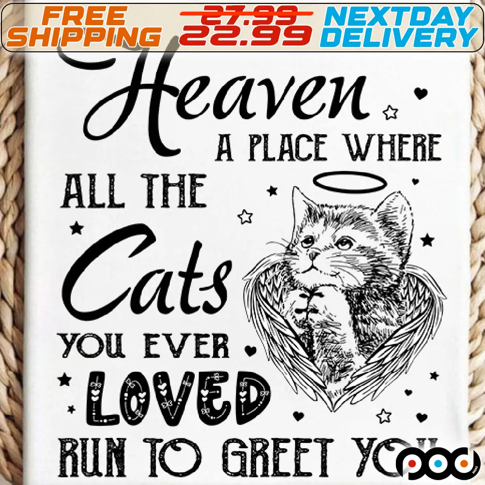 Heaven A Place Where All The Cats You Ever Loved Run To Greet You Shirt
